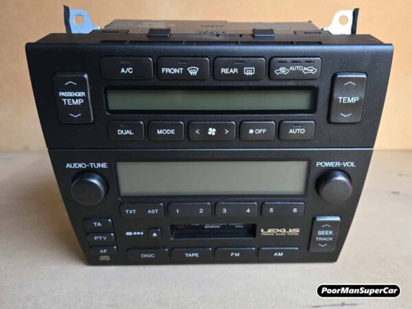 Lexus GS300 GS400 GS430 1997-2005 PIONEER RADIO CASSETTE PLAYER 86120-3A542 and AC control Unit