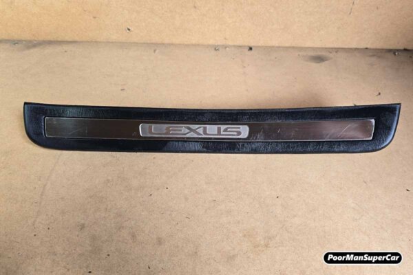 Lexus GS300 GS400 GS430 Plate, Rear Door Scuff, Outside LH (1997-2005) - OEM Part 67916-30090 - Used