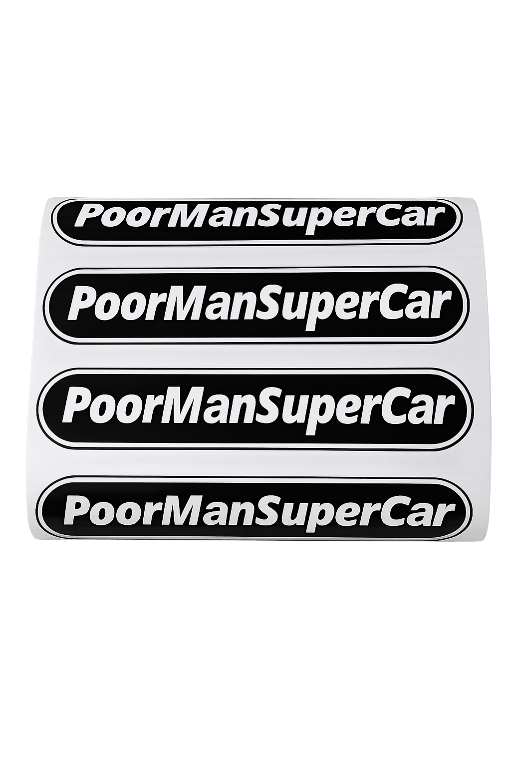 PoorManSuperCar Sticker – 180mm x 35mm